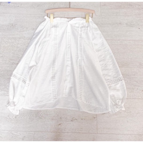 [1hittop] [vintage.design] Áo babydoll cổ bèo phối ren 2 bên Ulzzang (hàng QC) - Kèm ảnh thật A388