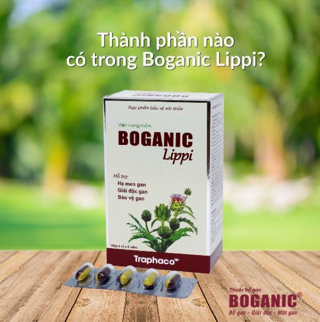 Viên giải độc gan Boganic Lippi - Hộp 30 viên