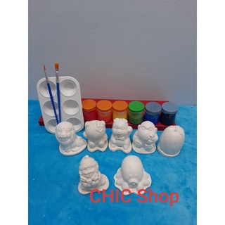 Bộ tượng tô màu thạch cao size 6,5-10 cm cho bé.