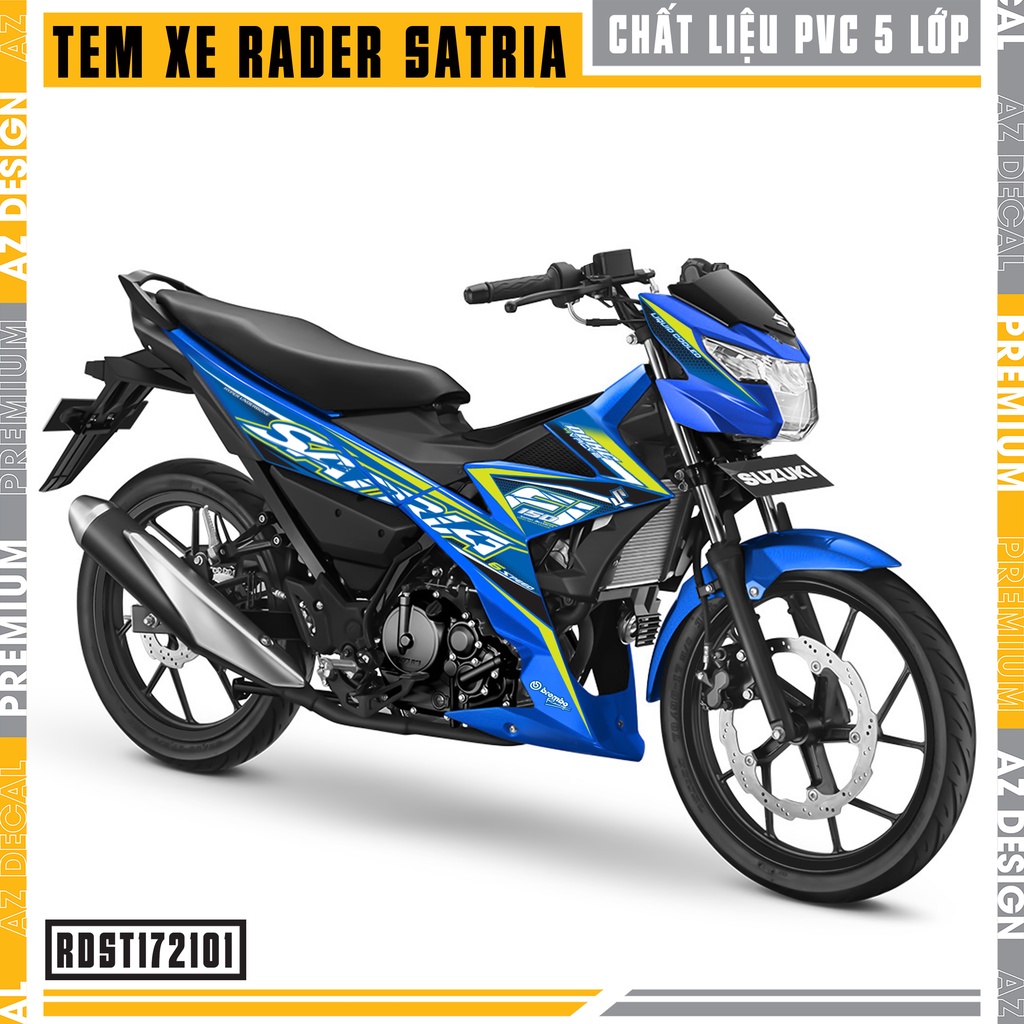 Tem Rời Dán Xe Suzuki Raider - Satria DOHC | RDST172101 | Decal Chế Chất Liệu PVC Chống Nước, Dễ Dán Tại Nhà