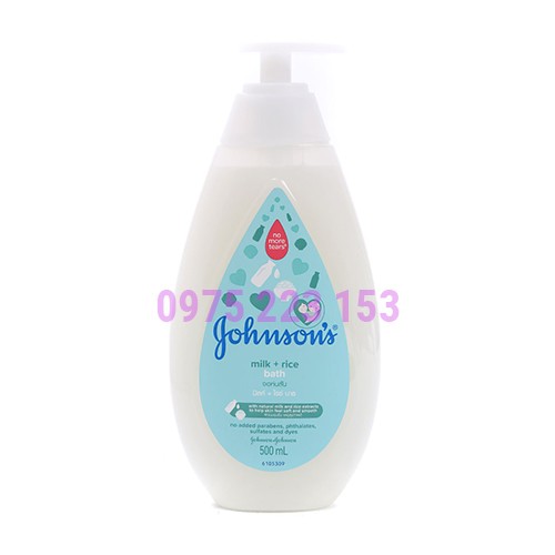 Sữa tắm dưỡng ẩm tinh chất sữa và gạo Johnsons Baby 500ml