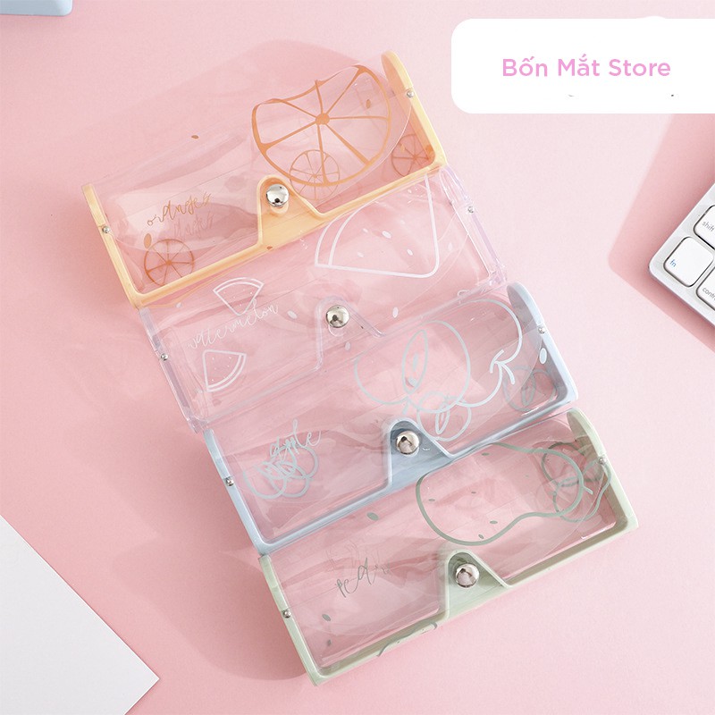 Hộp Mắt Kính Trong Suốt Cute Chất Liệu PVC-Màu Ngẫu Nhiên