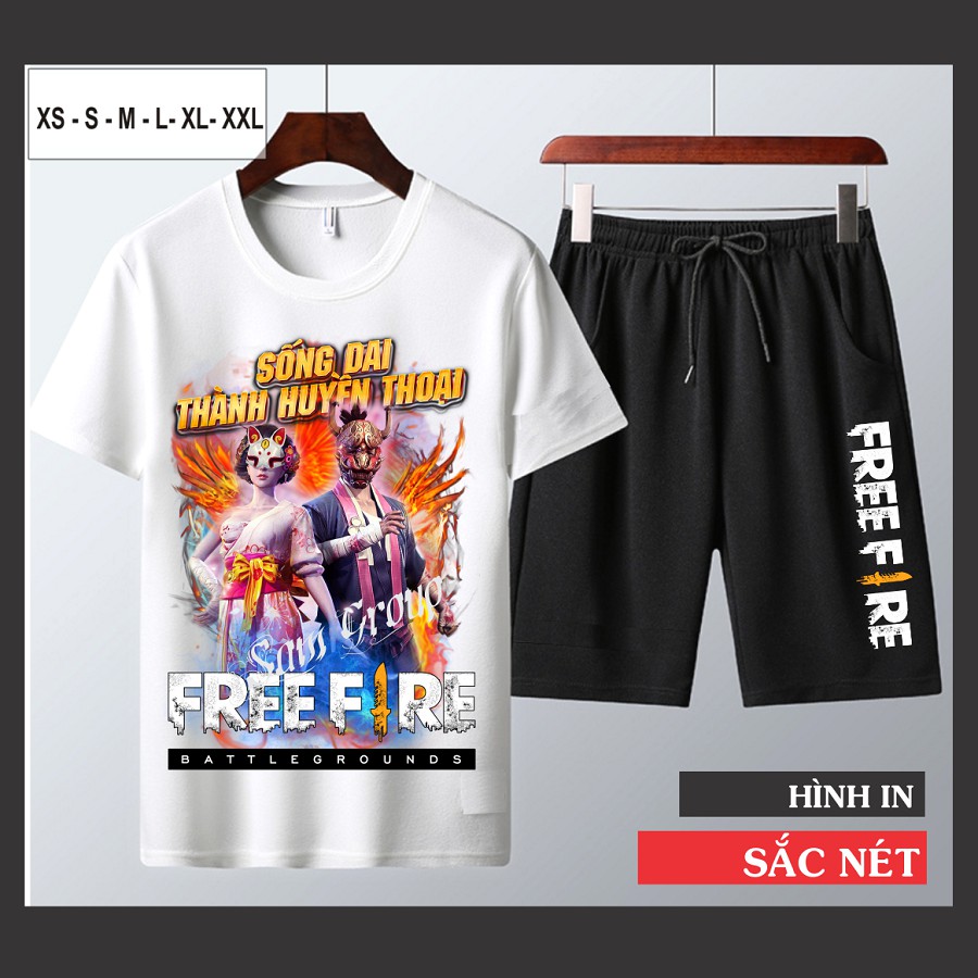 Set Quần Áo Unisex In Hình Free Fire chất cotton cực mát - Mùa 1