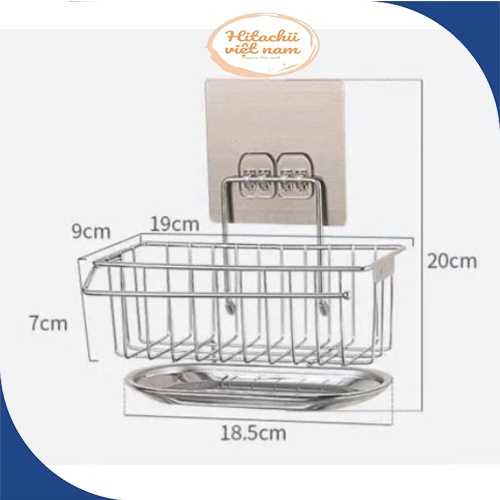Giỏ, Kệ Để Bồn Rửa Bát Inox Có Khay Hứng Nước, Có Thanh Treo Khăn Tiện Dụng