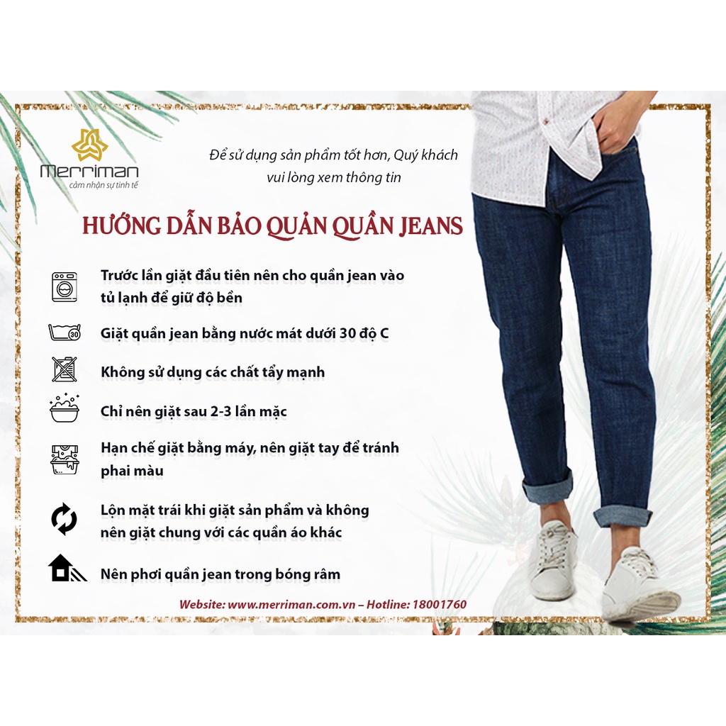 Quần jeans, quần jean nam xanh Navy cao cấp Merriman mã THMJ003