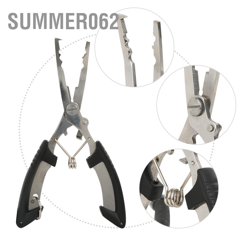 Summer062 Aluminium Alloy Fishing Lure Pliers with Rubber Non-slip Handle Lanyard Tackle