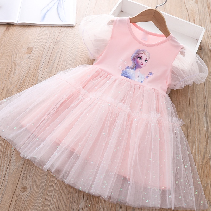 [Yumi's House] Đầm xòe công chúa Elsa dành cho bé gái hàng Quảng châu 100% cotton