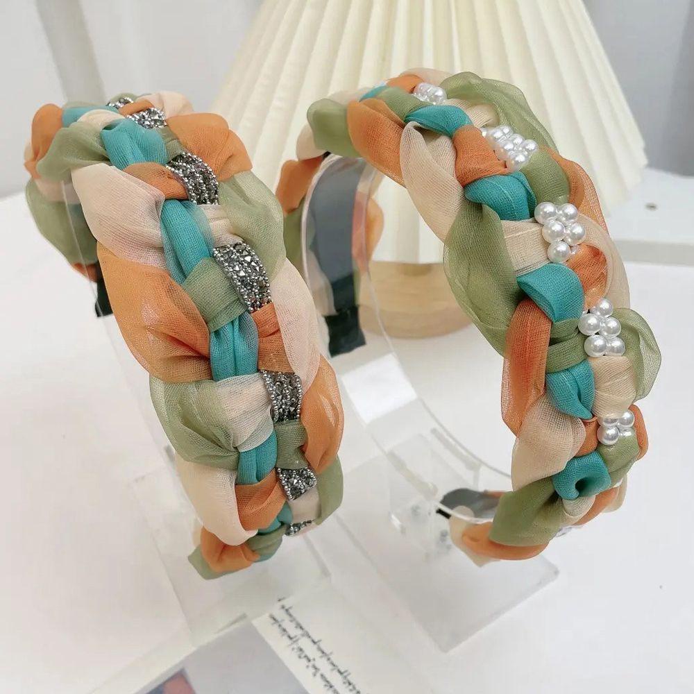 Qqmall Băng Đô Bện Organza Làm Quà Tặng Rửa Mặt Ngọt Ngào Thời Trang Mùa Hè