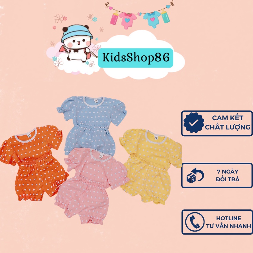 BỘ CỘC TAY CHO BÉ GÁI TAY BỒNG QUẦN RÚM BÈO XINH DỄ THƯƠNG COTTON TÀU LOẠI 1, CO GIÃN 4 CHIỀU