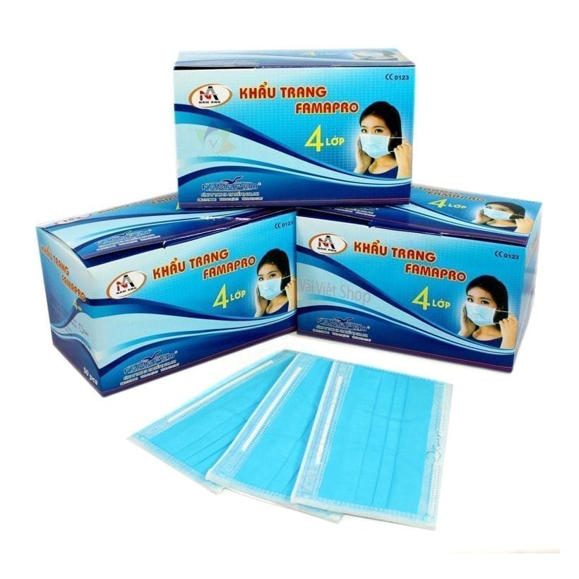 Hộp Khẩu Trang Y Tế 4 Lớp,Hộp 50 Chiếc Tác Dụng Kháng Khuẩn,Lọc Khói Bụi Độc Hại..[HÀNG CÓ SẴN]