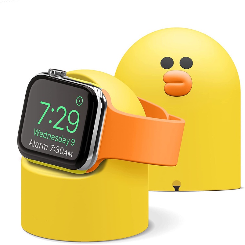 Đế Sạc Bằng Silicon Họa Tiết Hoạt Hình Cho Apple Watch 49mm 45mm 41mm Series Ultra 8 7 6 5 4 3 2 1 38 42 40 45 41 mm Giá Đỡ