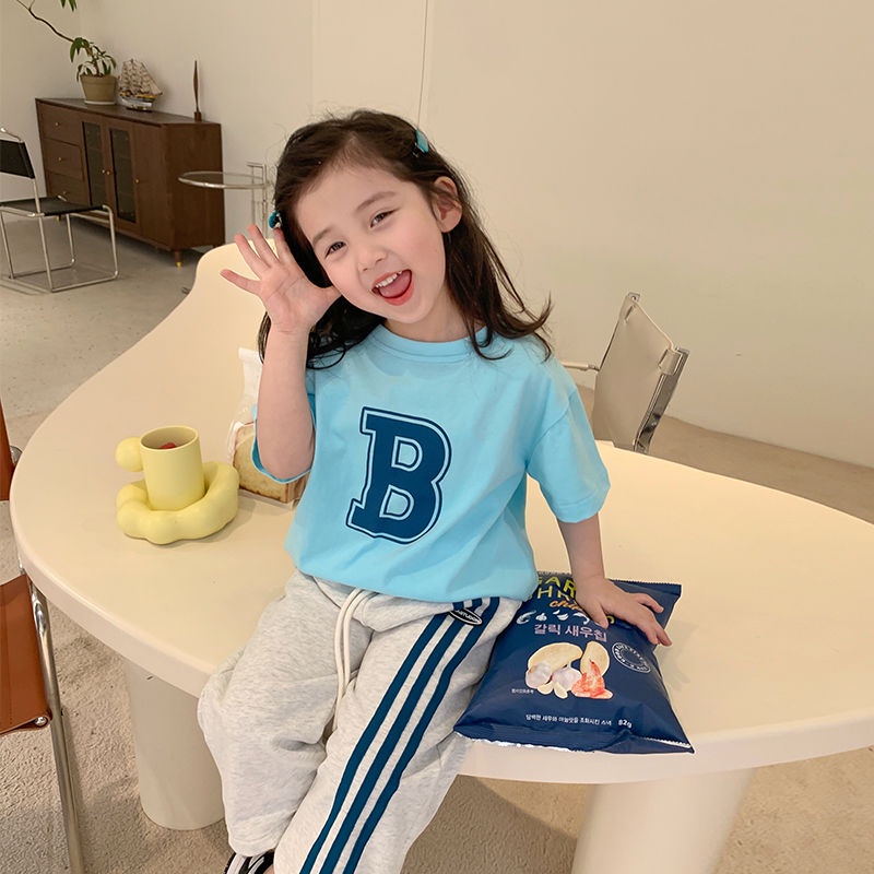 Áo Thun Cotton Tay Ngắn In Chữ Mới Dành Cho Bé Gái