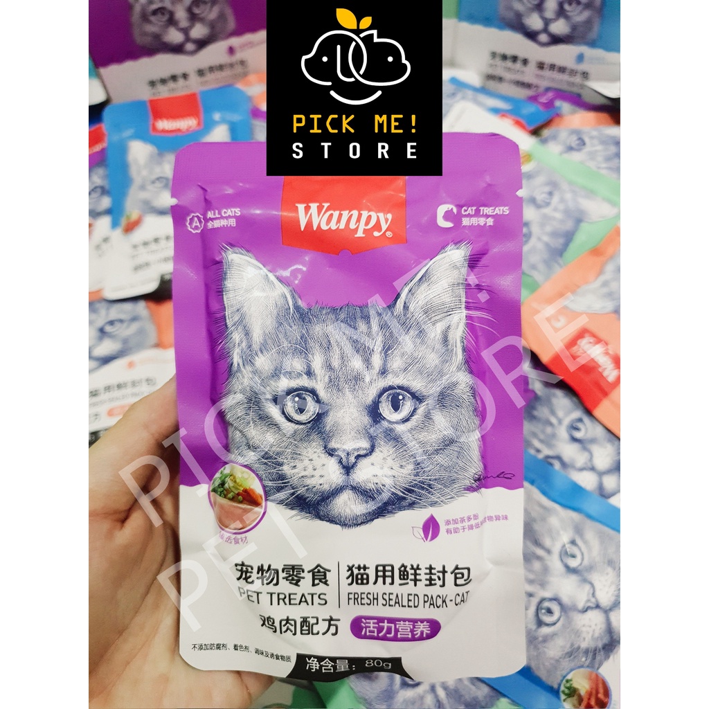 Pate Súp Thịt Tươi Wanpy Cho Mèo Mọi Lứa Tuổi 80g