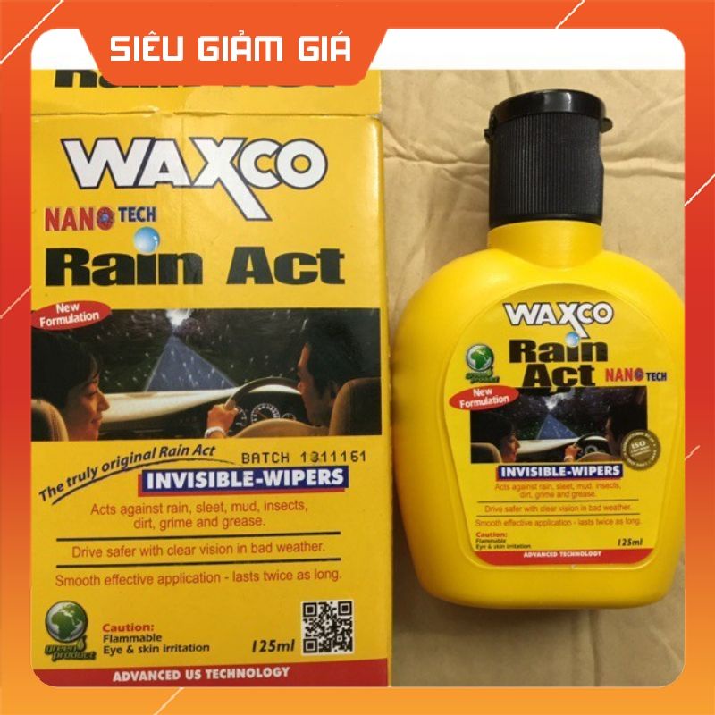 Dung dịch chống bám nước mưa Waxco 125ml