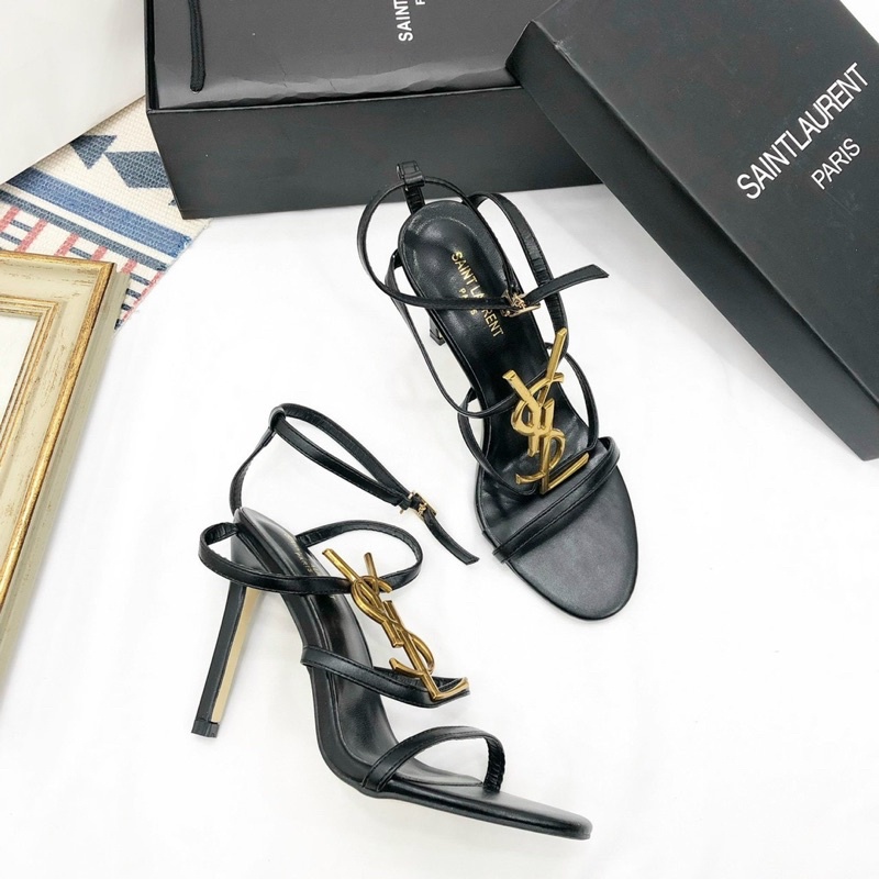 Sandal Y S L tag đồng gót nhọn fullbox