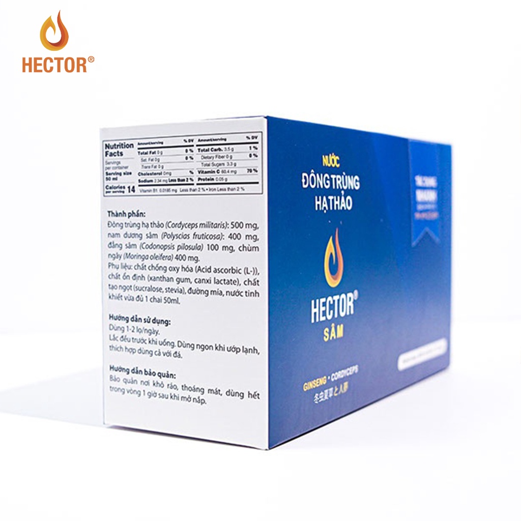 Nước đông trùng hạ thảo Hector Sâm (Hộp 10 lọ)