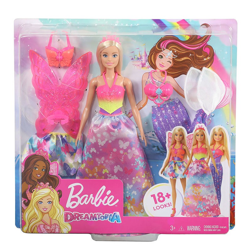 Bộ Búp Bê Barbie Hình Nàng Tiên Cá Và Bướm Gjk40
