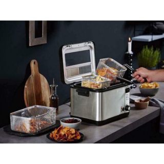 (hàng Đức) Nồi chiên ngập dầu Silvercrest, 2000W, 4l, có 3 rổ chiên