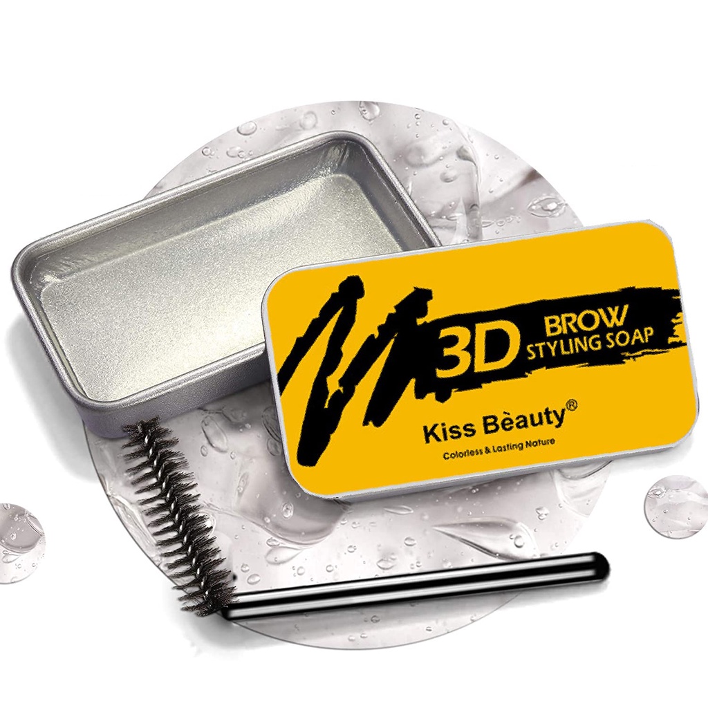 [Hàng mới về] Xà phòng trong suốt định hình lông mày 3D có cọ chống nước chống nhòe lâu trôi