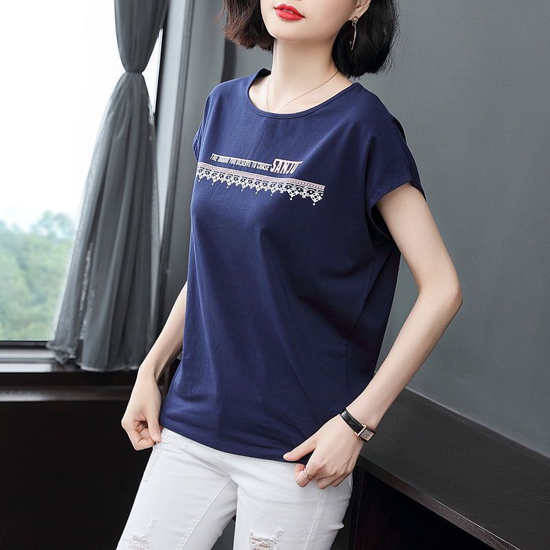 Áo Thun cotton Tay Ngắn Dáng Rộng Thời Trang Mùa Hè Cho Nữ