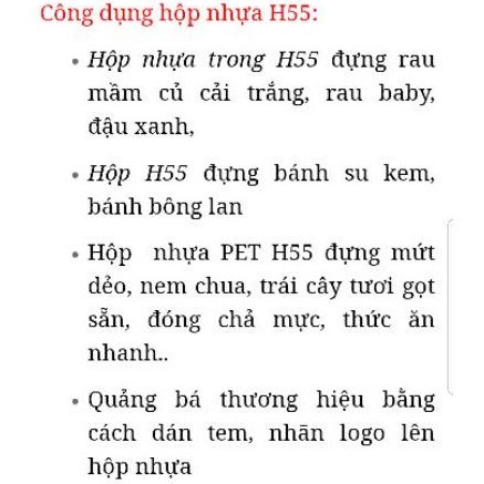 50 Hộp Nhựa H55 Đựng Mứt, Trái Cây, Thực phẩm