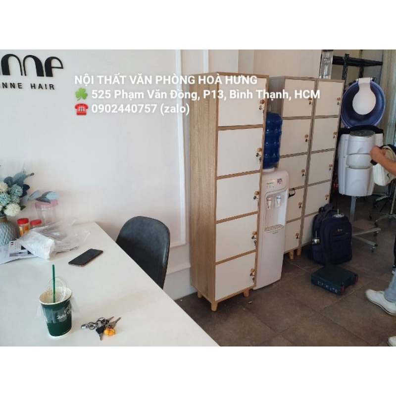 TỦ LOCKER MINI 5 CÁNH VÀNG TRẮNG, FREE SHIP