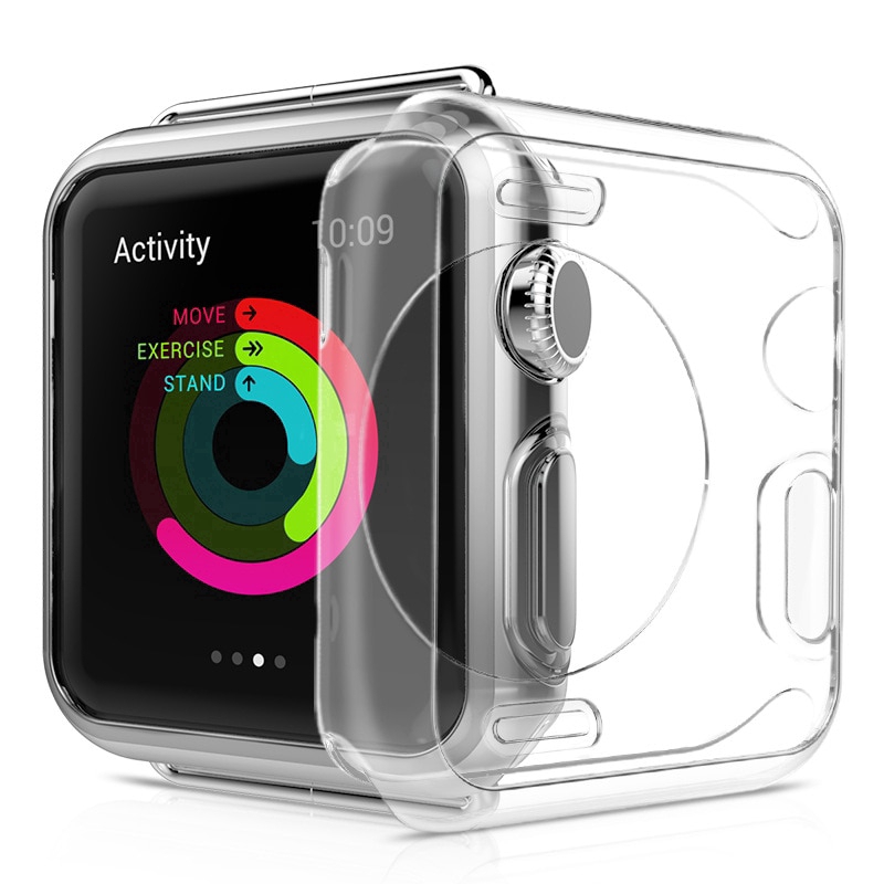 Ốp Mềm Cho Apple Watch 38mm 40mm 42mm 44mm Ốp Lưng Series 5 4 3 2 1 Silicon Trong Suốt TPU Pha Lê Si