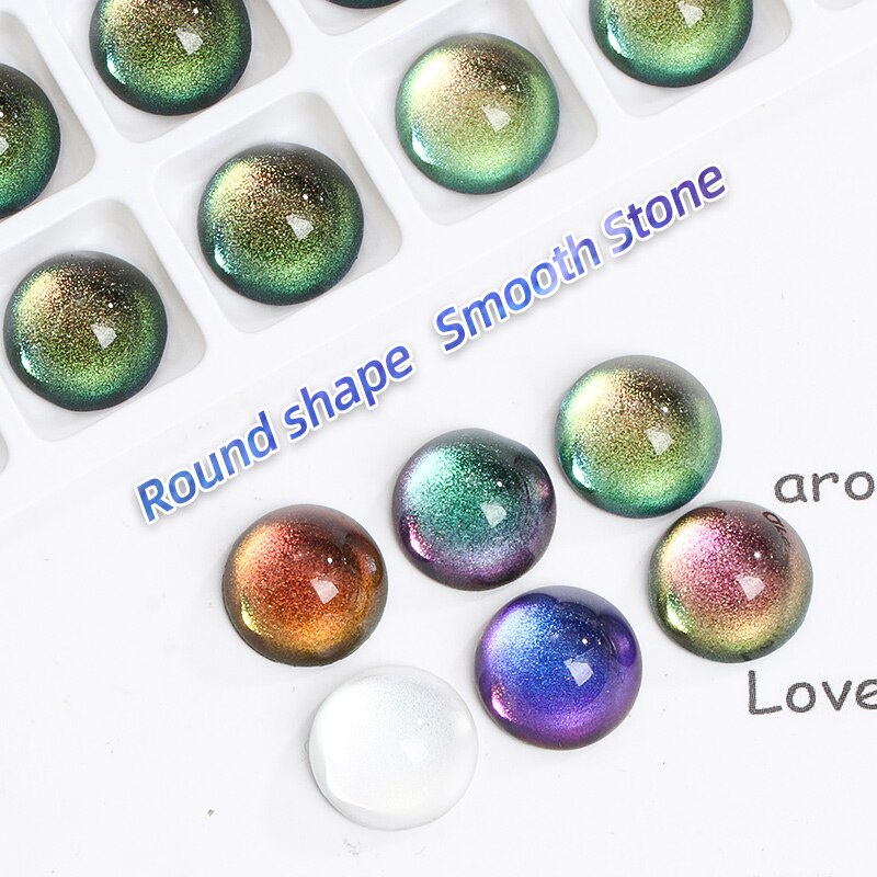 Yichuan Phụ Kiện Hạt Kim Cương Giả Tròn Lấp Lánh Sang Trọng Trang Trí Móng Tay Makng Kuru