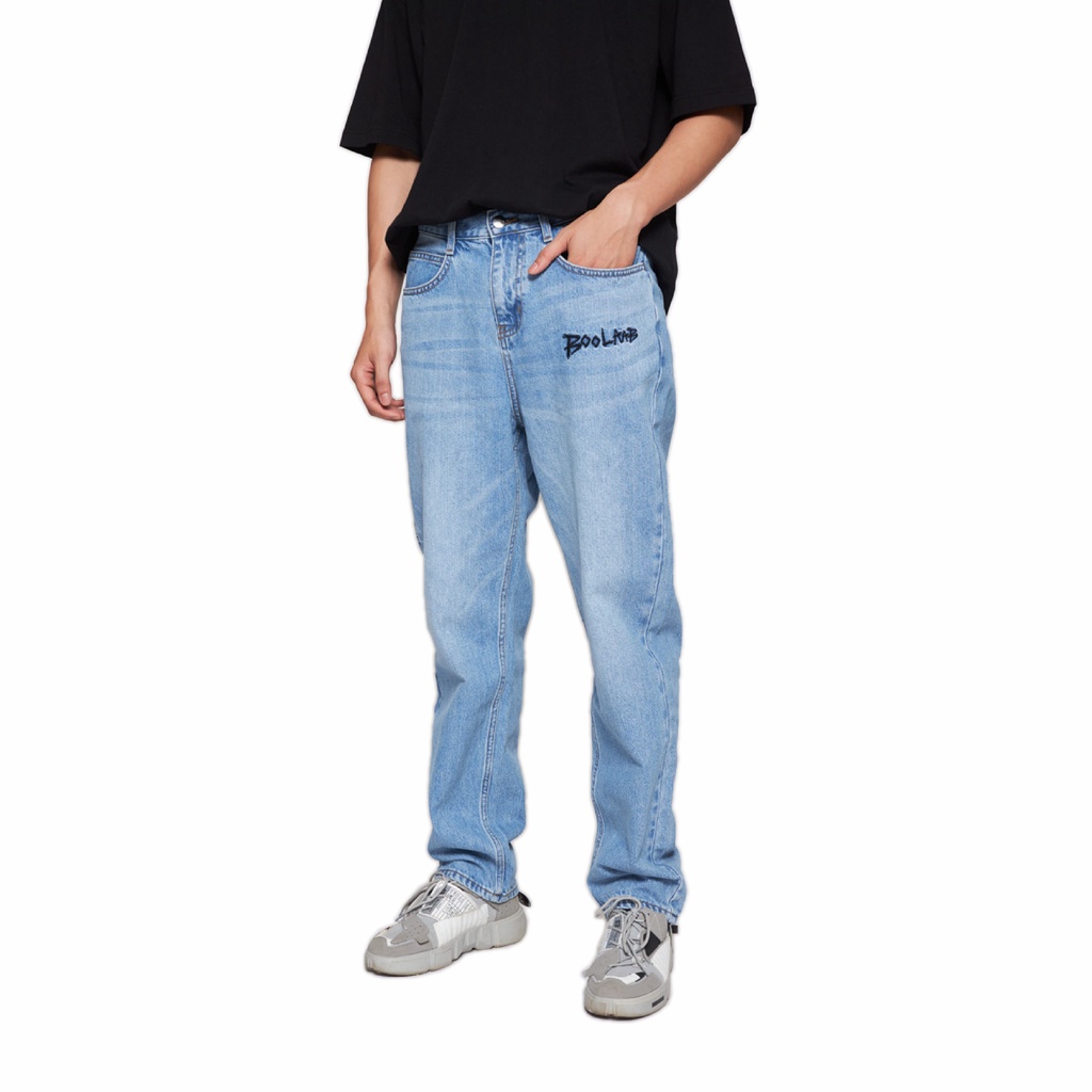Quần Jean BOO BOO Nam Dáng Rộng Thêu Logo BOOLAAB Phong Cách