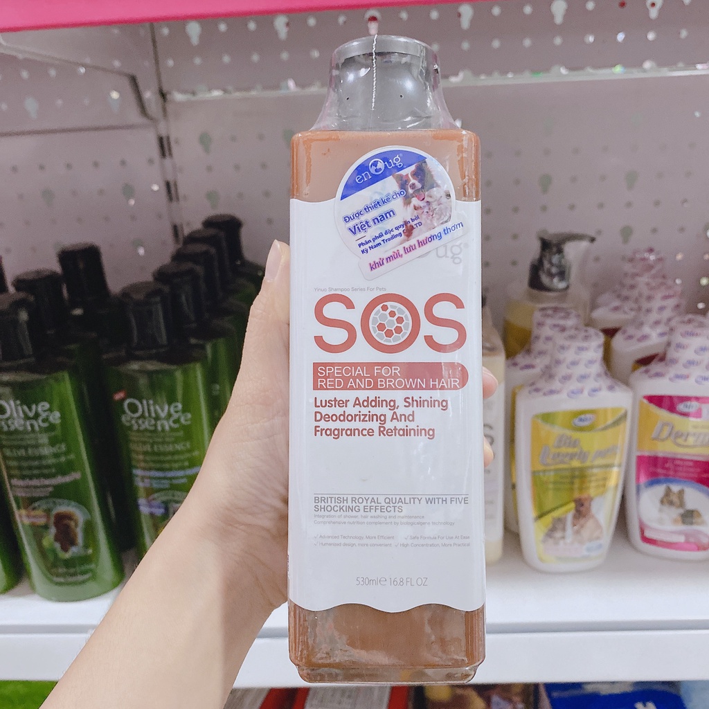 (loại xịn chuẩn công ty) sữa tắm SOS 530ml cho chó mèo - Có tem