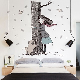 decal dán tường cô gái