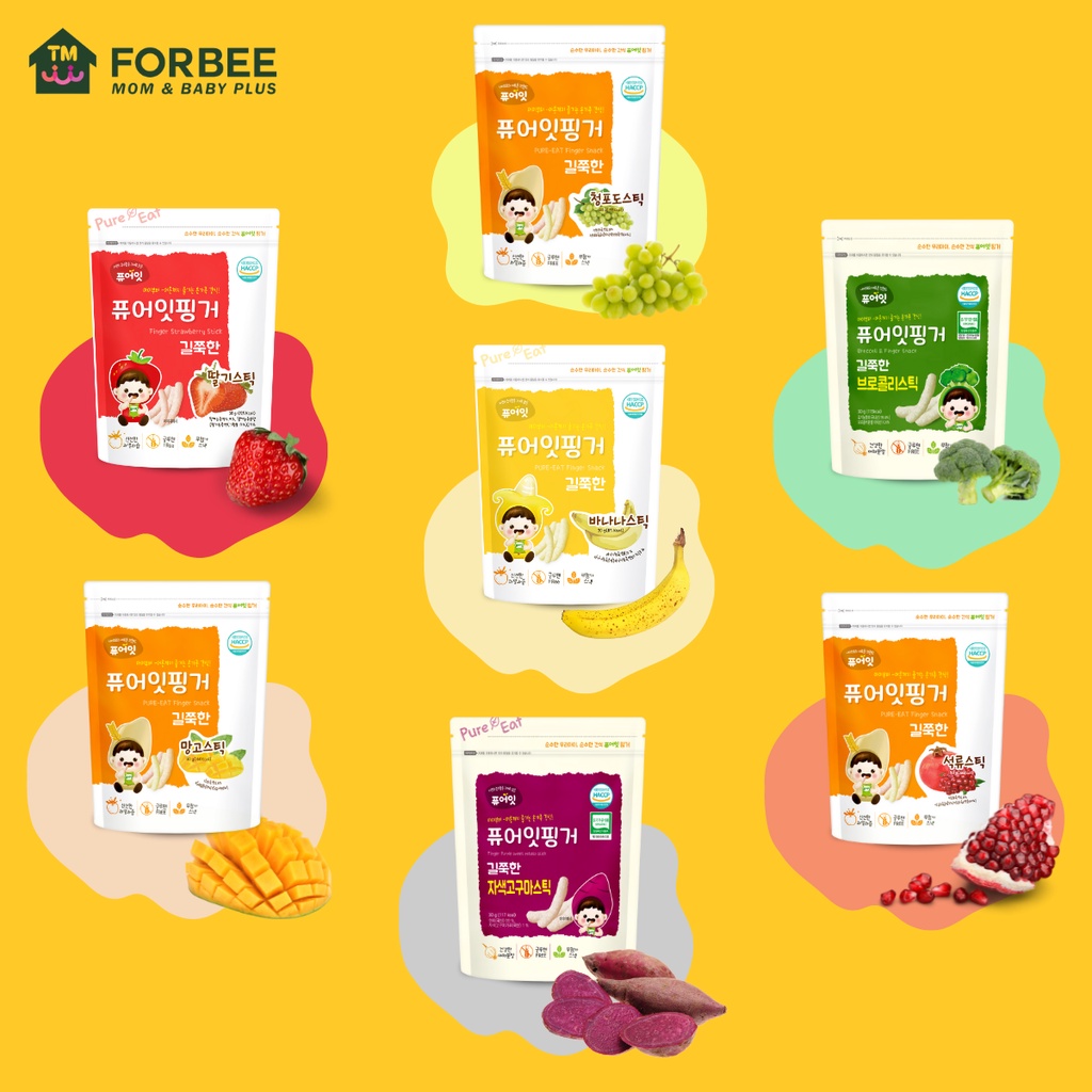 Bánh gạo que PURE EAT rau hữu cơ Naebro - Bánh ăn dặm hữu cơ cho trẻ từ 6 tháng tuổi - FORBEE