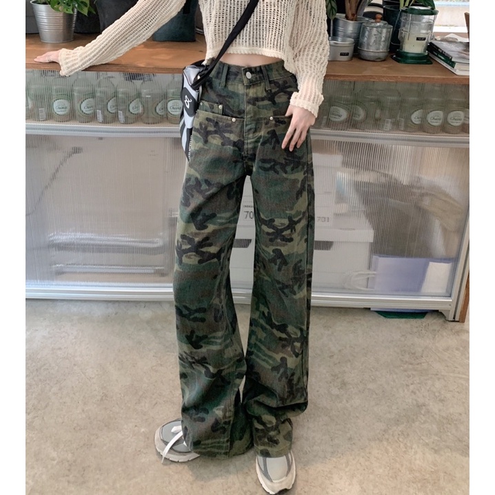 ( Ảnh thật ) 83203 Quần jean hoạ tiết rằn ri