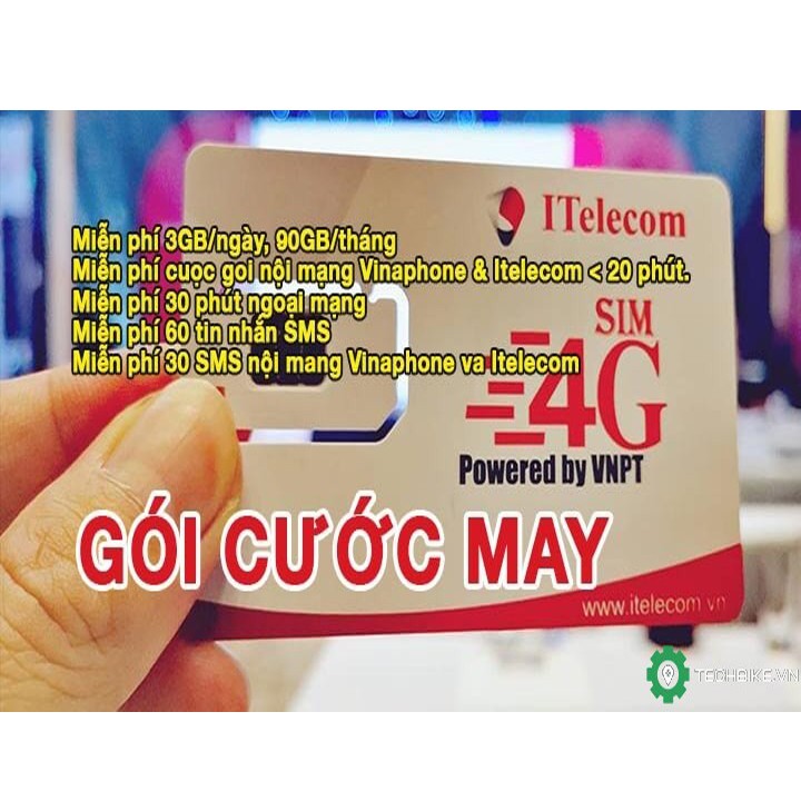 (SIÊU SALE KHỔNG LỒ) SIM 4G ITELECOM TANG 90GB DATA MIỄN PHÍ NGHE GỌI VÀ NHẮN TIN