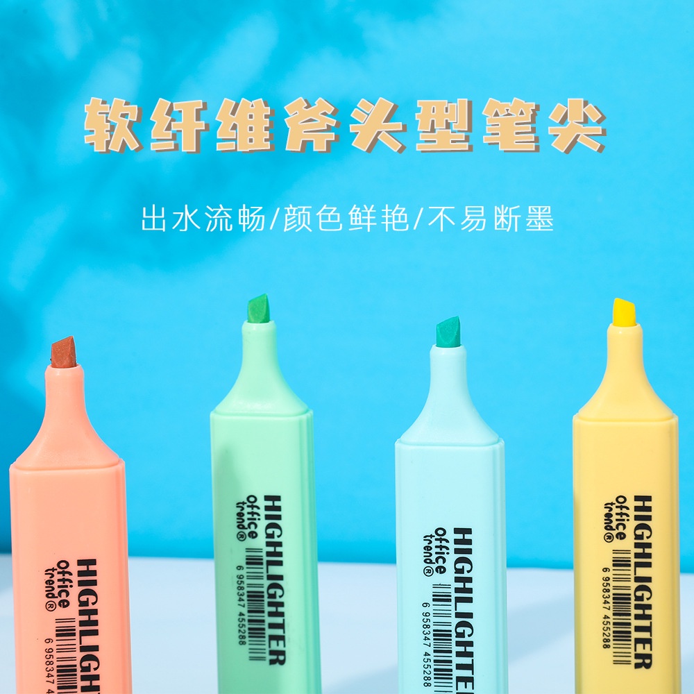 Bút highlight Bút đánh dấu highlight dạ quang 12 màu lựa chọn Màu Sắc Macaron Dành Cho Học Sinh