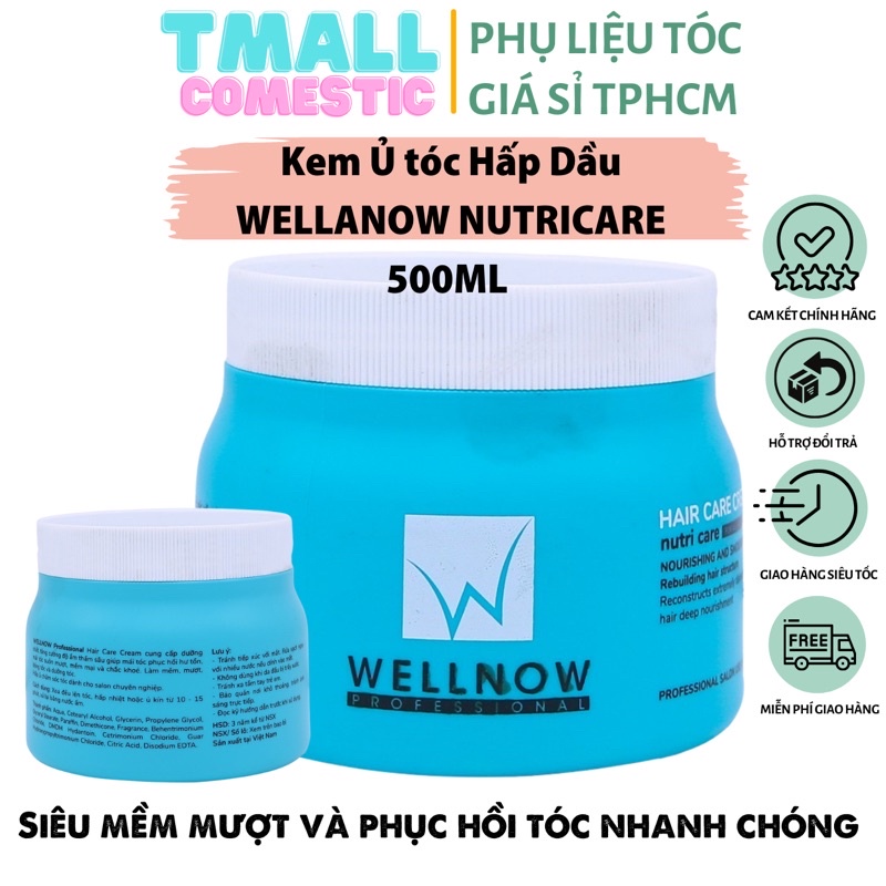 Kem ủ tóc hấp dầu phục hồi tóc khô xơ, hư tổn Nutri Care Wellnow 500ml hương nước hoa nhẹ nhàng