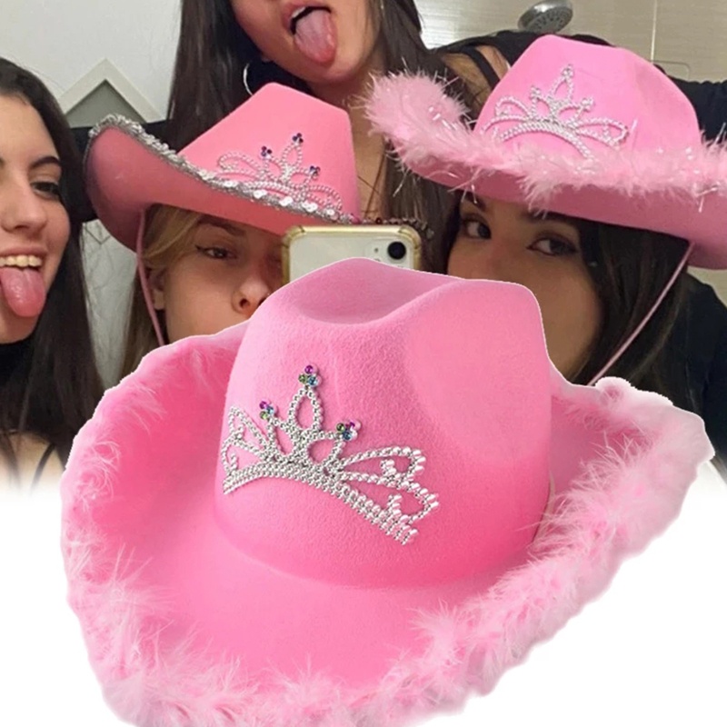 Mũ Cao Bồi Phương Tây Phối Lưới Dài Hợp Thời Trang Cho Nữ