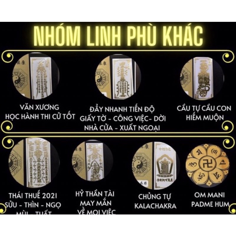 Miếng dán điện thoại linh phù ,tài lộc,may mắn