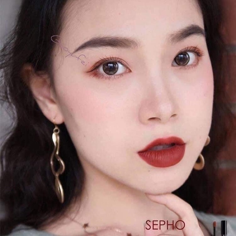 Son môi Sephora 25 Coral Sunset màu Đỏ Đất pha Cam Cháy