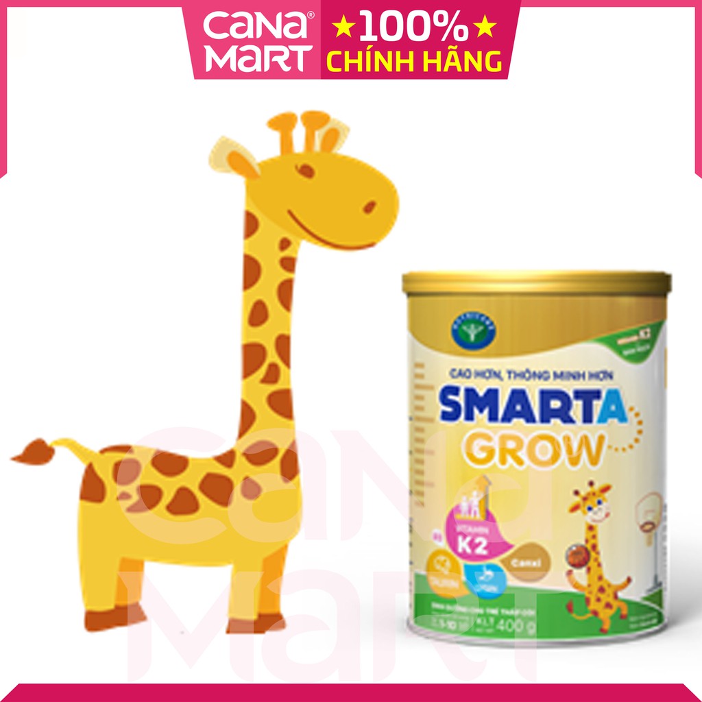 Sữa bột Nutricare Smarta Grow cho trẻ thấp còi phát triển não bộ, phát triển chiều cao, tăng chiều cao (400g)