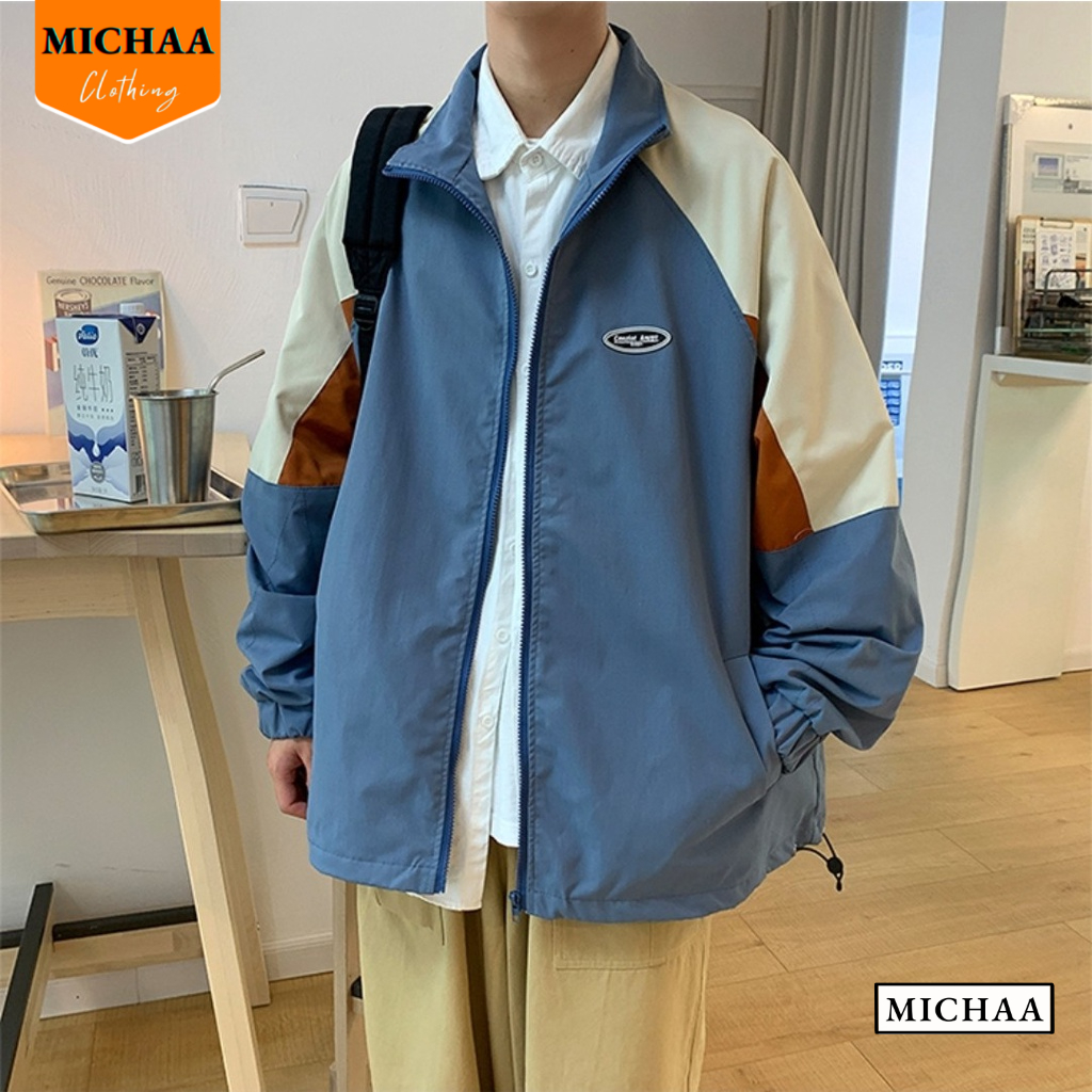 Áo Khoác Bomber Dù PHỐI MÀU Nam Nữ Form Rộng 2 Lớp, Áo Khoác Ulzzang Unisex Bóng Chày - MICHAA