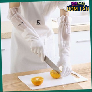 Găng Tay Siêu Dai Loại Dài Có Lót Nỉ - Bao tay nhựa, rửa chén