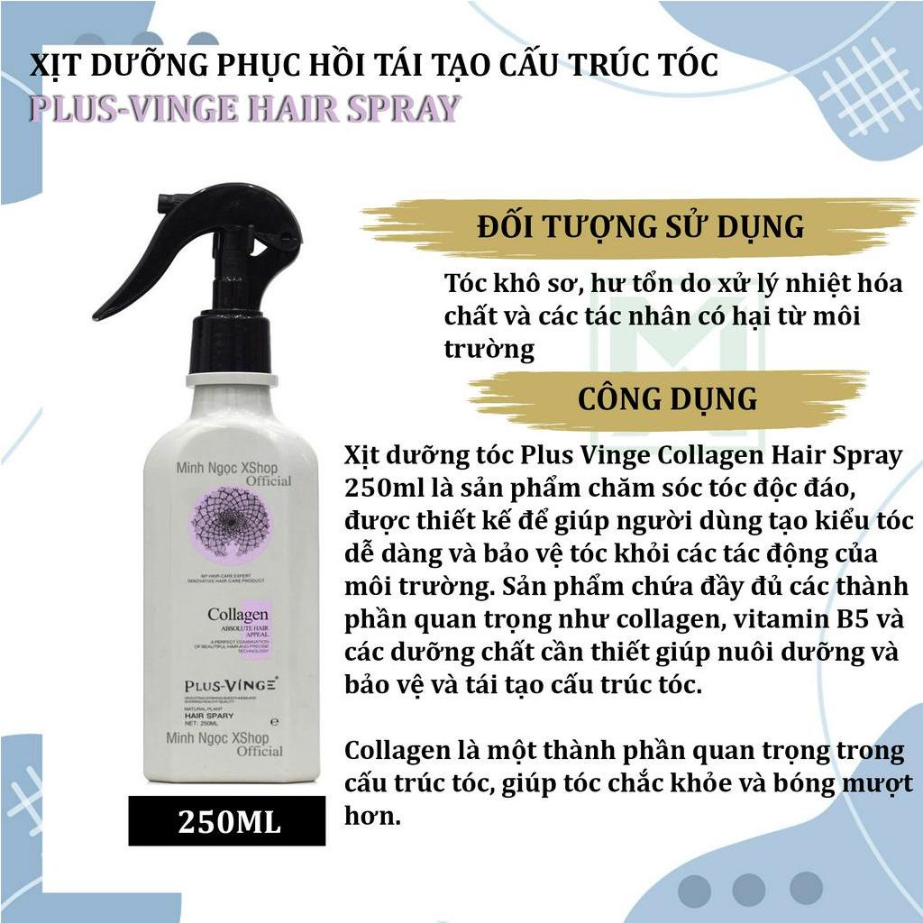 Xịt dưỡng phục hồi tái tạo cấu trúc tóc Plus Vinge Hair Spray 250ML