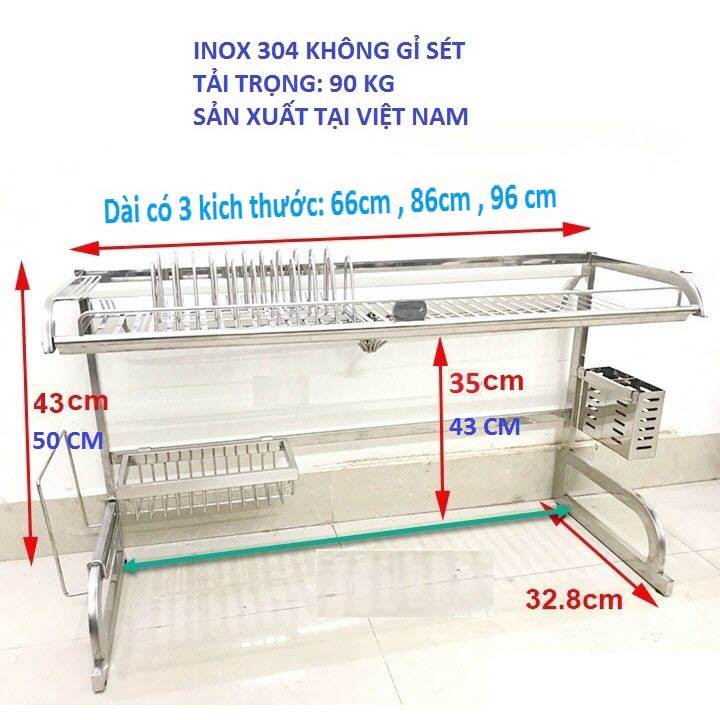 Kệ úp chén bát inox 304 trên chậu rửa - Kệ để trên bồn rửa chén - Kệ để chén bát trên chậu rửa