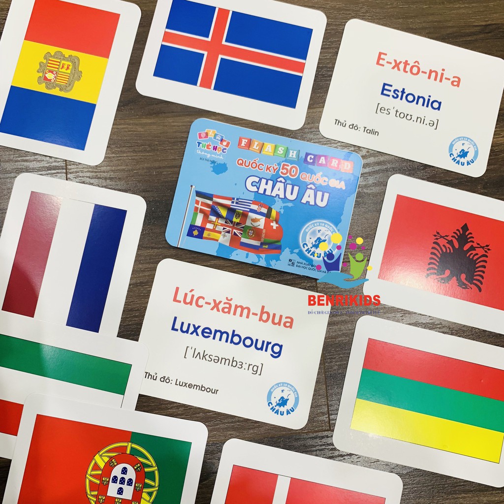 Đồ Chơi Giáo Dục Thẻ Học Flash Card Quốc Kỳ Các Quốc Gia Châu Âu Cho Bé Tìm Hiểu Và Học Tập