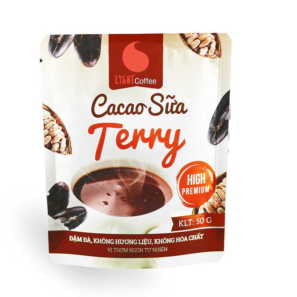 Cacao sữa Terry vị đậm đà, thơm ngon, tiện lợi Light Coffee - Gói 50g