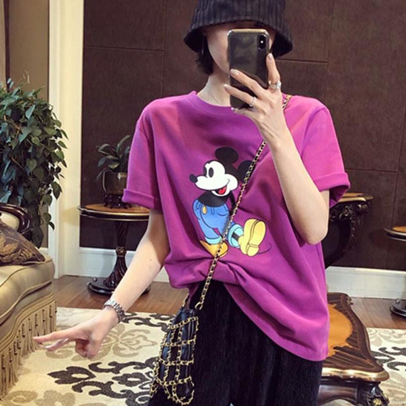 Áo Thun Nữ Tay Dài In Hình Hoạt Hình Phong Cách Hàn Quốc