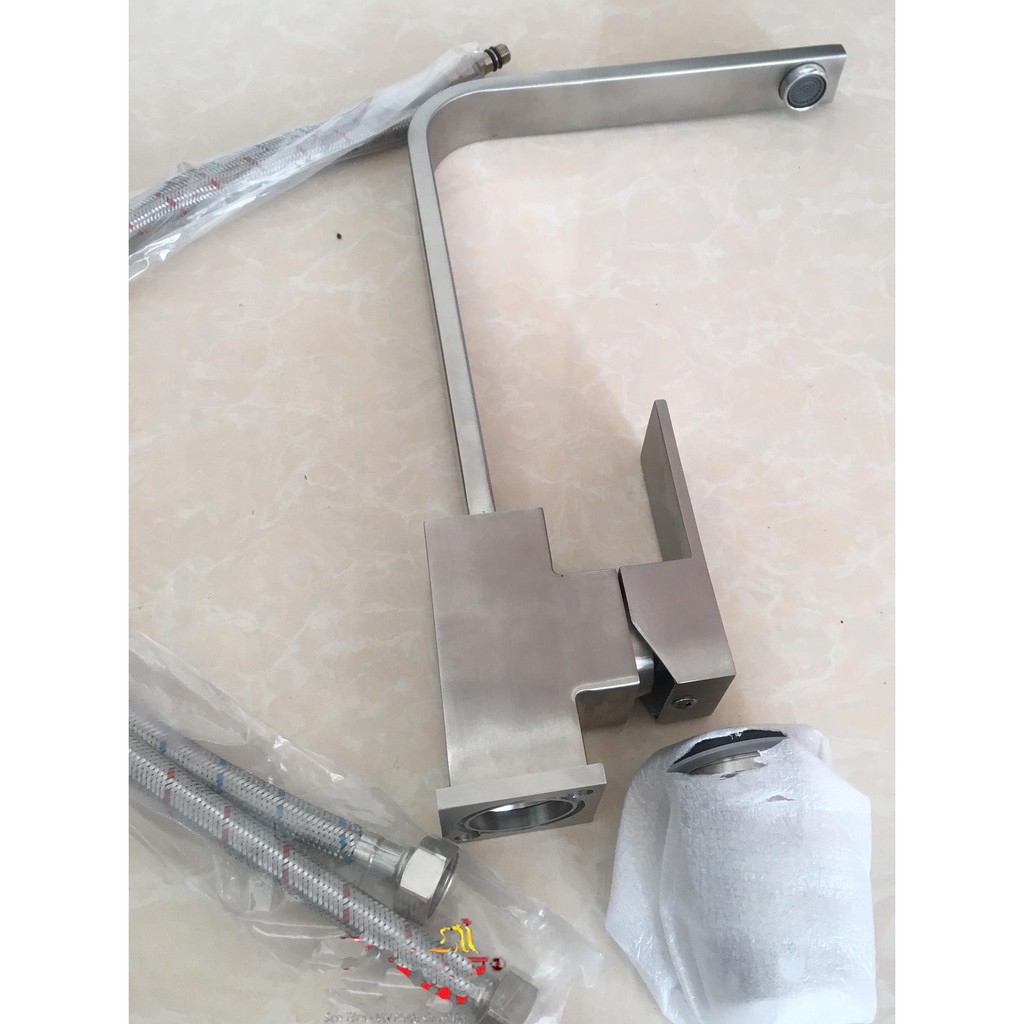 Vòi Rửa Chén Bát Nóng Lạnh Vuông Inox 304 V29