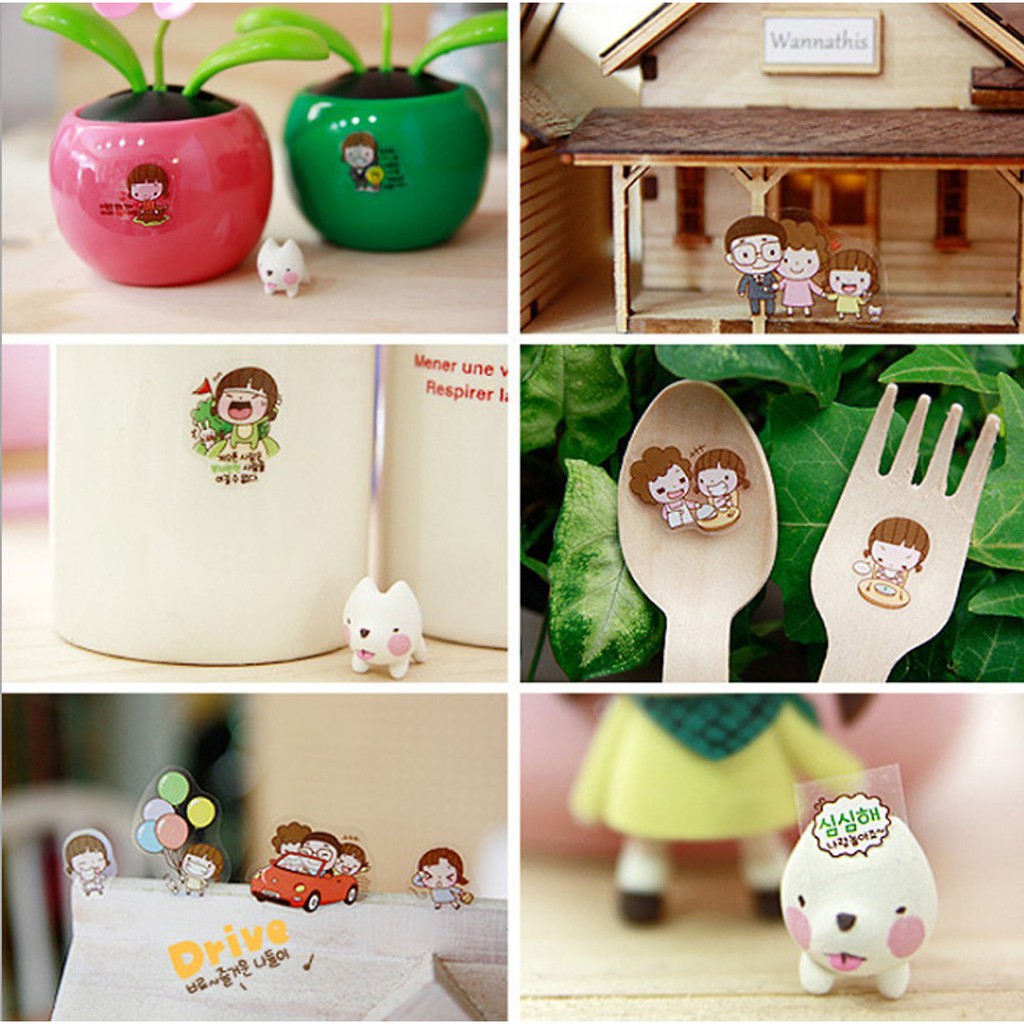 Bộ 20 con dấu gỗ mèo trang trí- Tặng kèm mực 4 màu