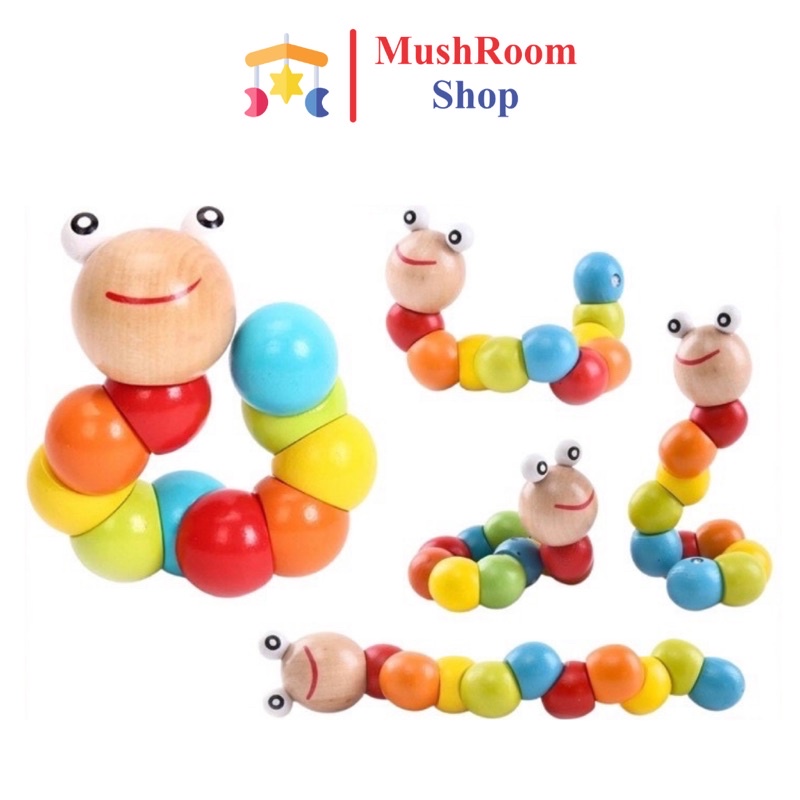 Sâu gỗ đồ chơi cho bé giải trí cực kỳ vui nhộn, giúp phát triển kỹ năng nghe, nhìn và đôi tay khéo léo - MUSHROOM